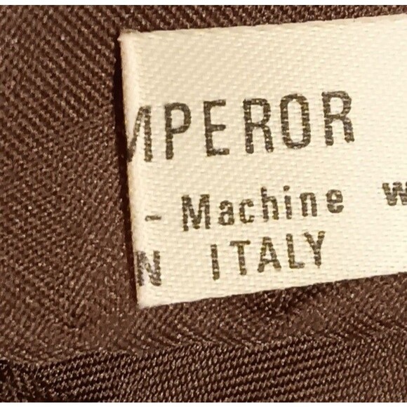 VTG Mr Emperor Square Scarf Brown Rust Tan Floral Botanical Abstract Italy 26x26 - Picture 7 of 13